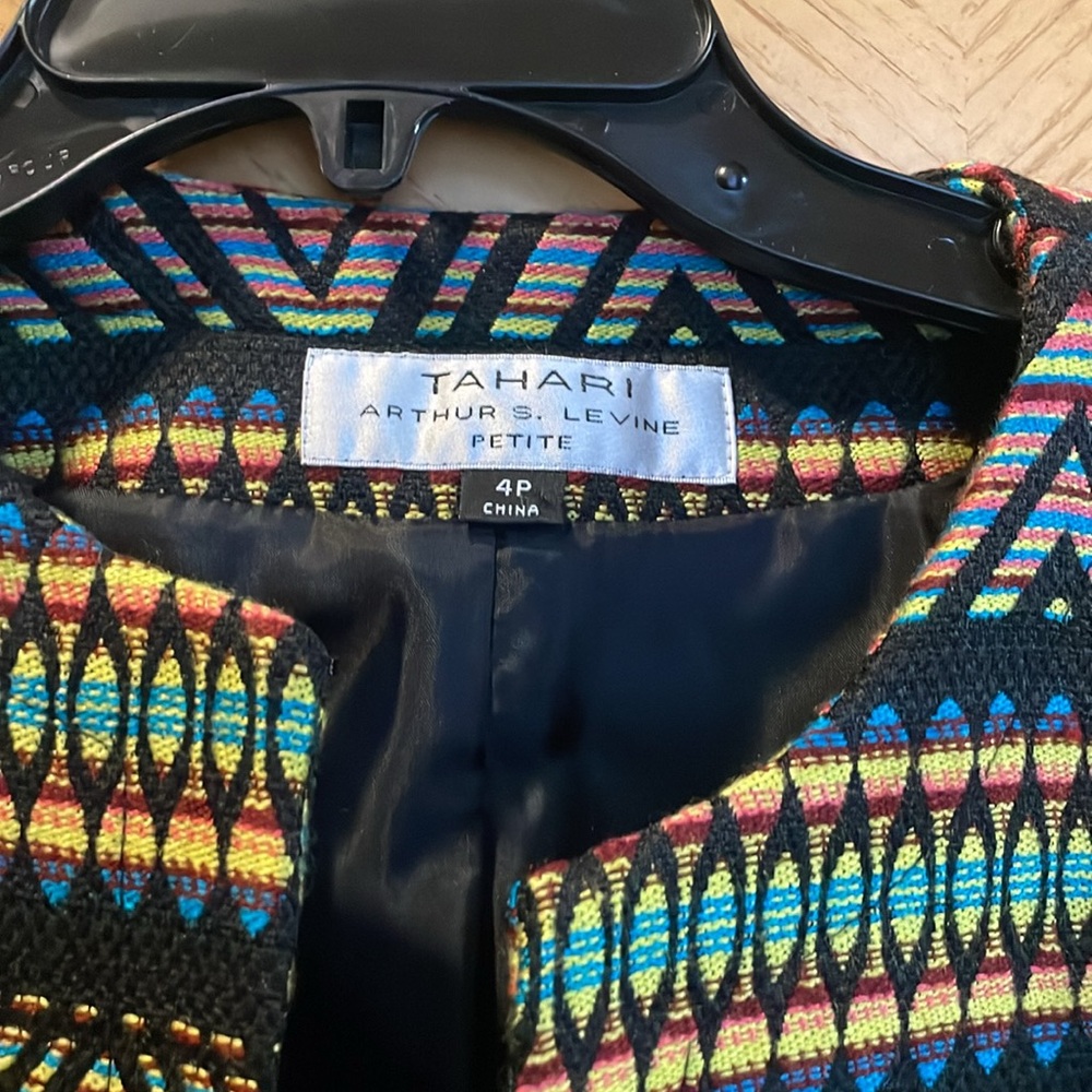 Tahari ASL multicolor blazer size 4p - Picture 5 of 8